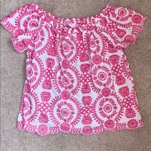 Never worn!! Pink and white top